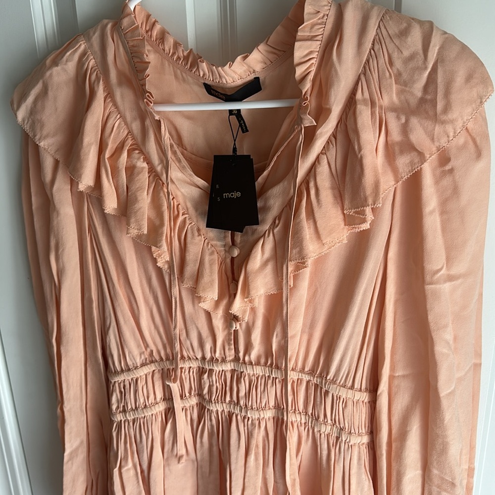 Maje Riava Ruffled Mini Dress size 36 - Picture 8 of 13